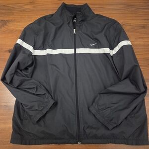 Nike Men's Black Windrunner Track Jacket | Full Zip White Stripe | Size XXL